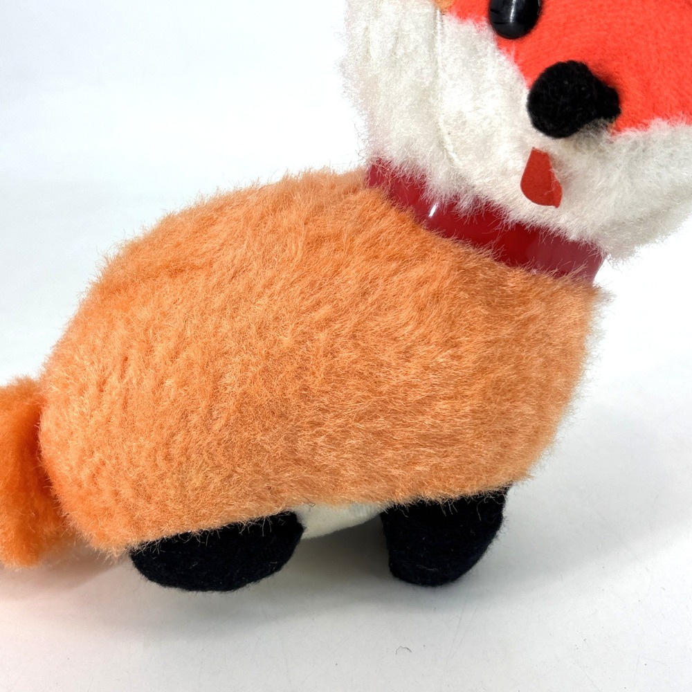 Vintage SUPERIOR TOY AND NOVELTY Plush Orange Fox Red Collar‎ 12" 1960s 1970s - Picture 7 of 16